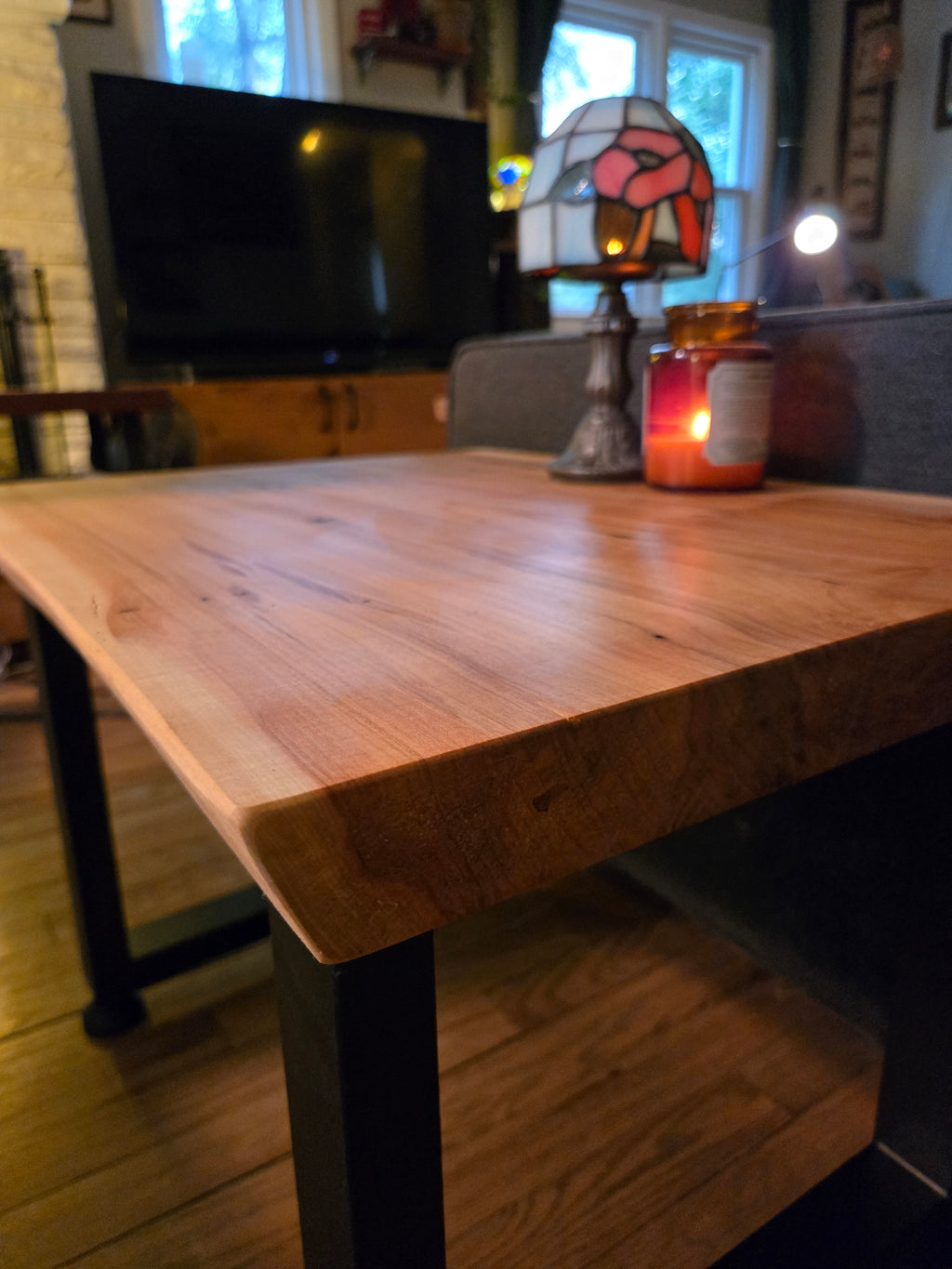 Live Edge End Table - Spalted Ambrosia Maple