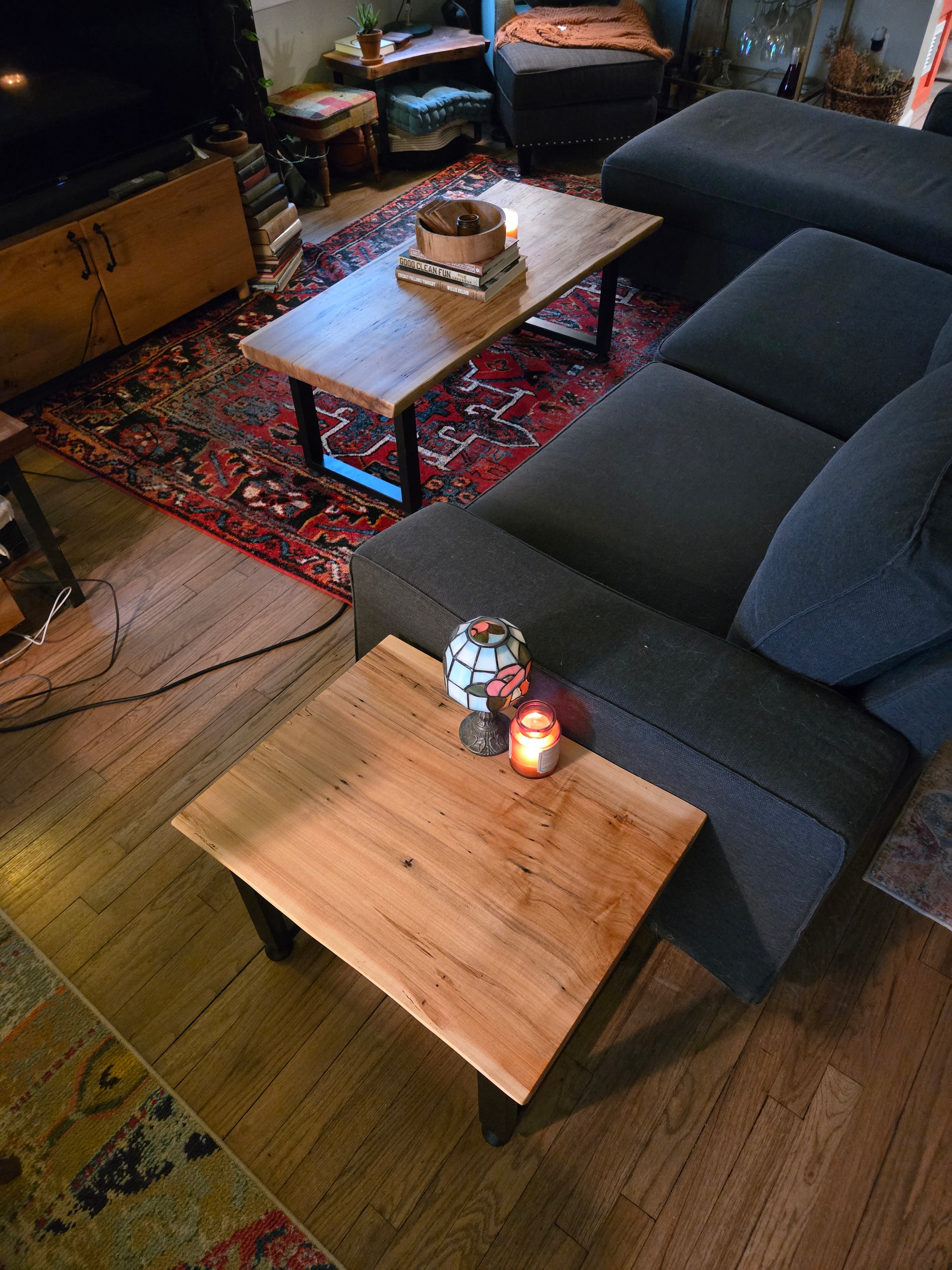 Live Edge End Table - Spalted Ambrosia Maple