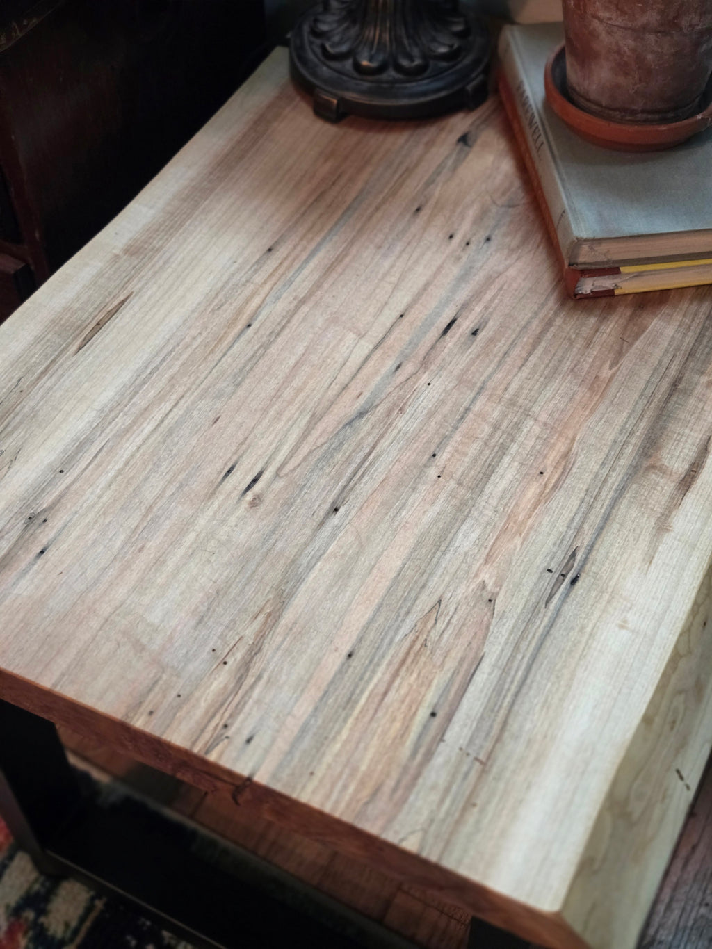 Live Edge End Table - Spalted Ambrosia Maple
