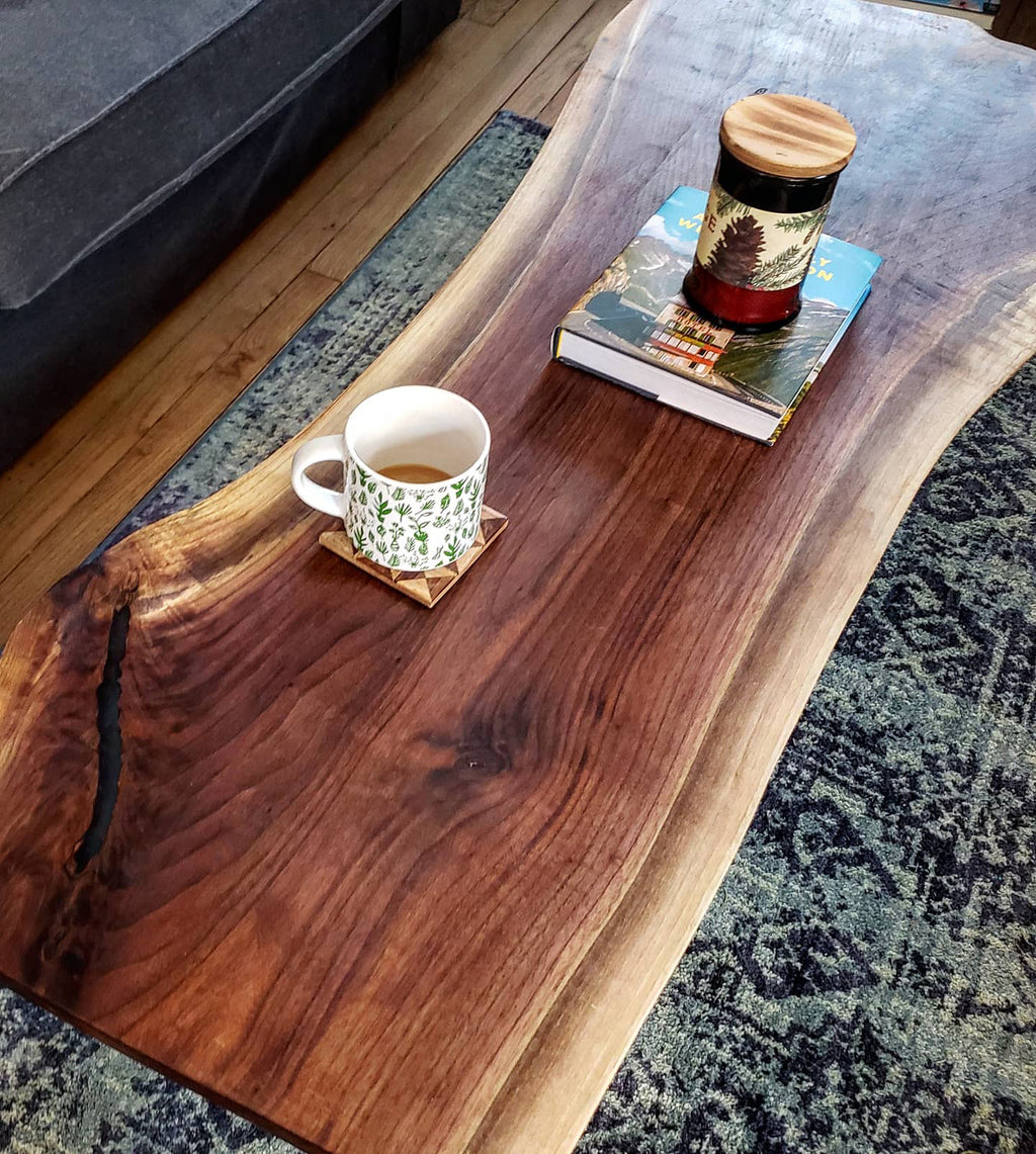 Live Edge Coffee Table - Black Walnut