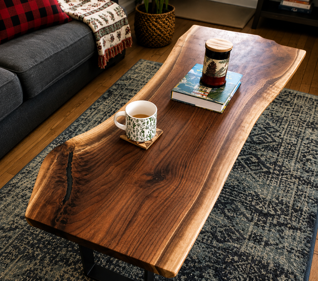 Live Edge Coffee Table - Black Walnut