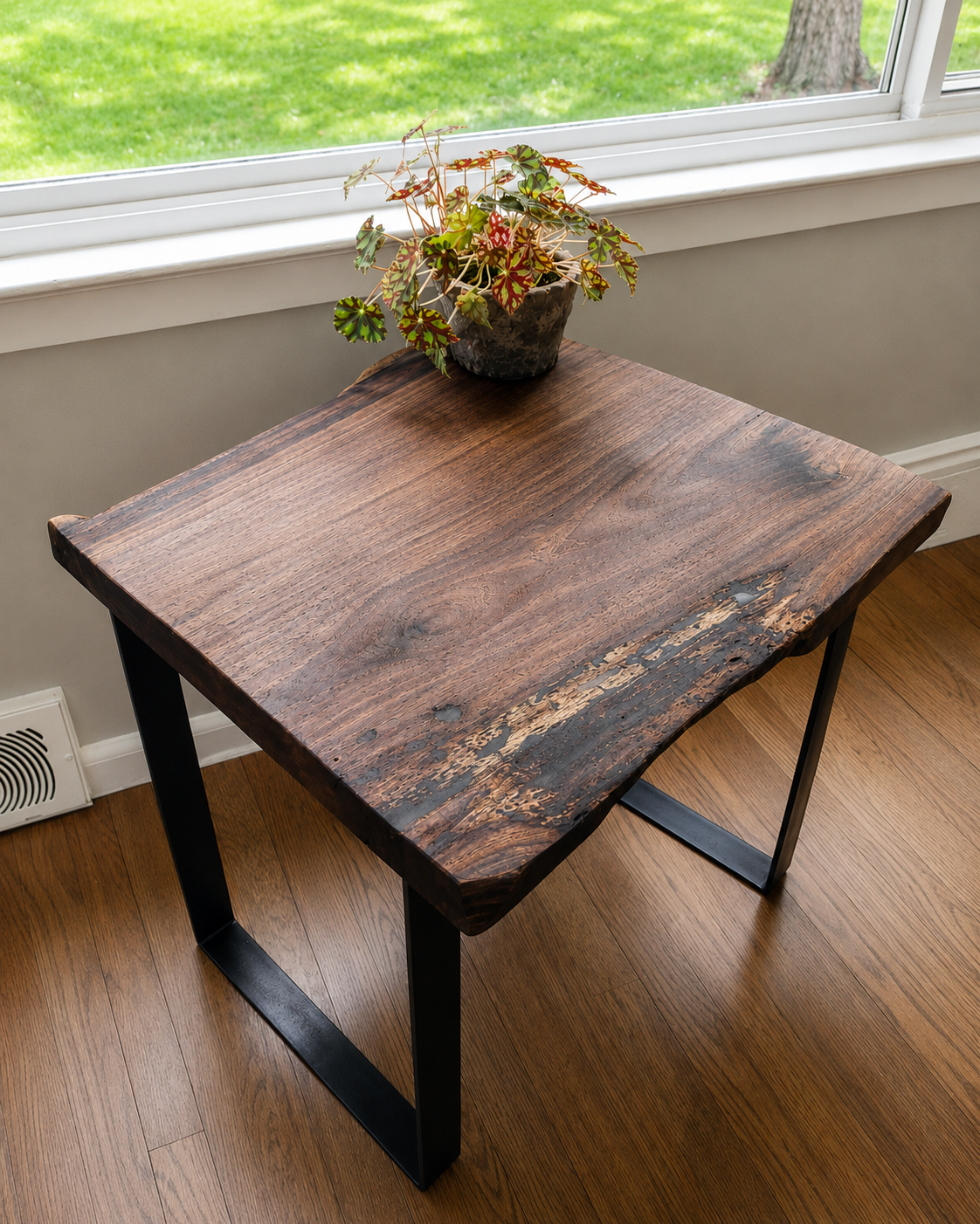 Live Edge End Table - Black Walnut