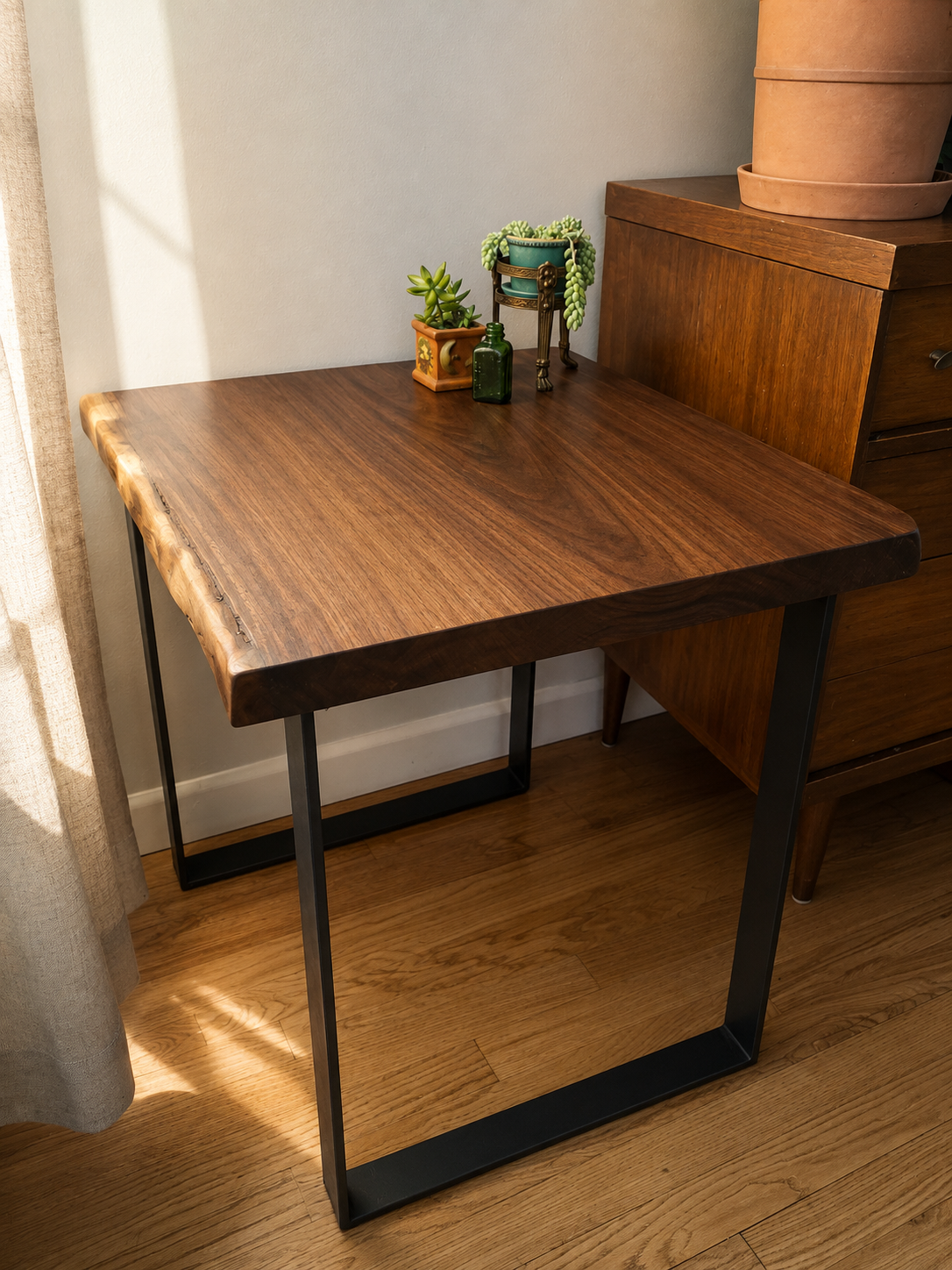 Live Edge End Table - Black Walnut