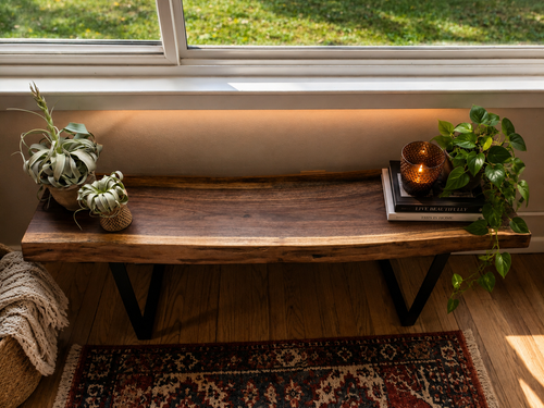 Live Edge Bench - Black Walnut