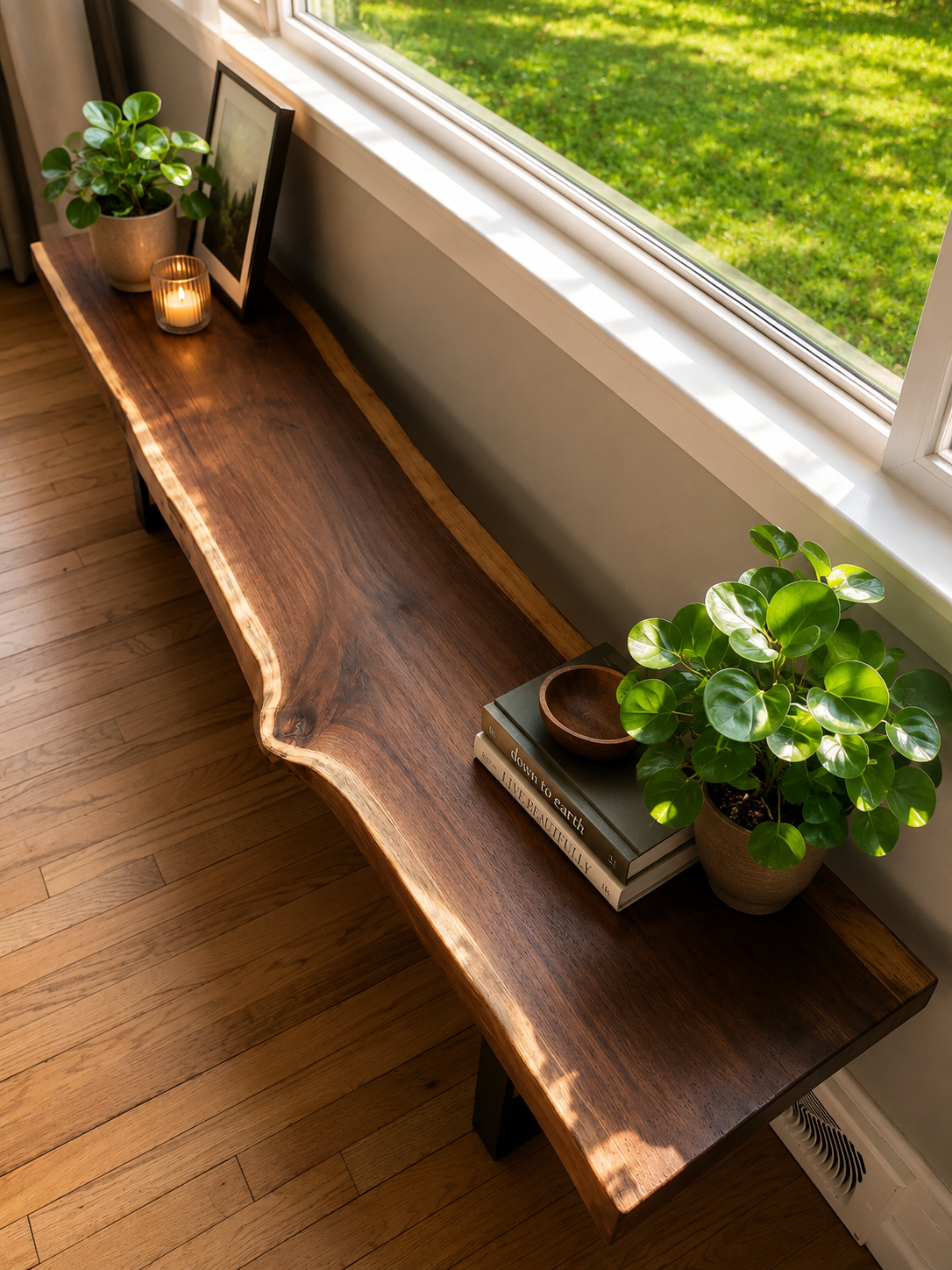 Live Edge Bench - Black Walnut
