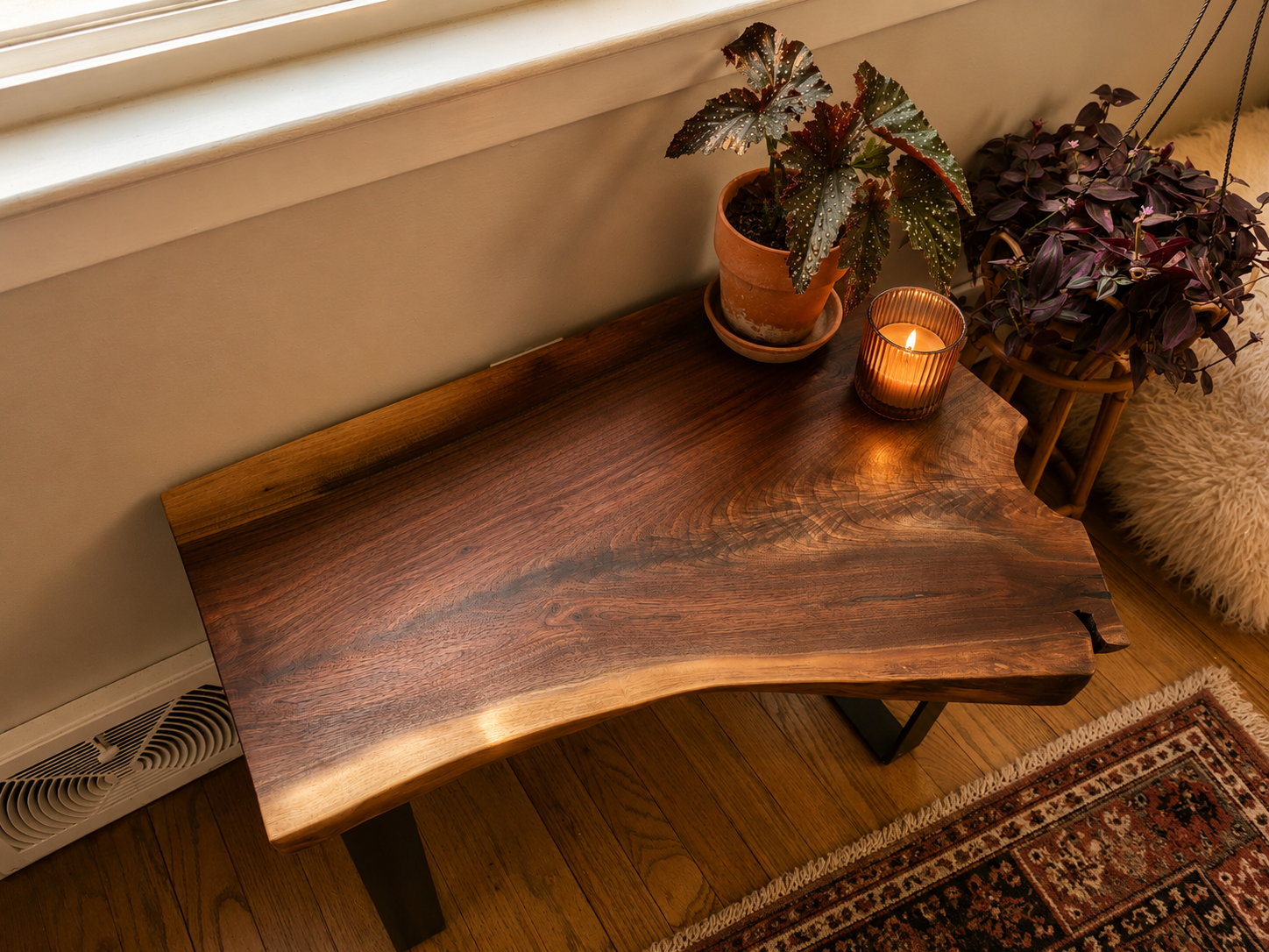 Live Edge Bench - Black Walnut