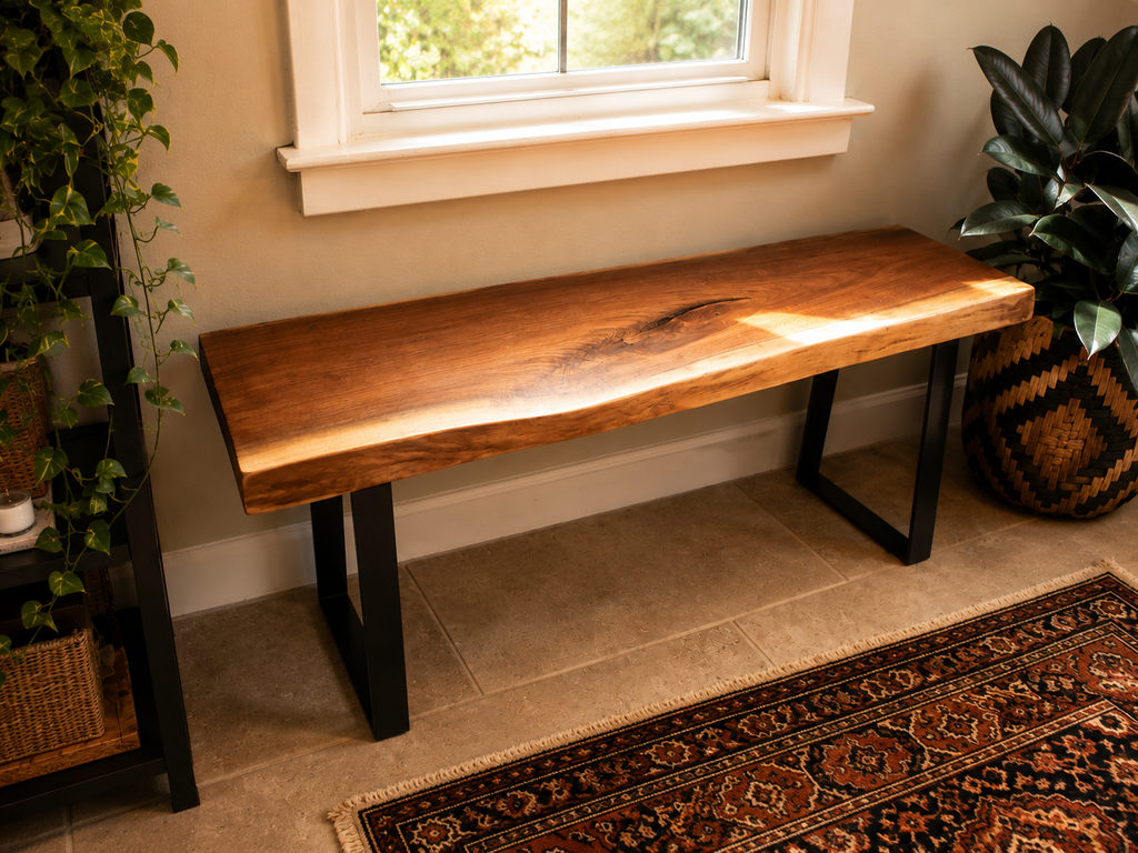 Live Edge Bench - Black Walnut