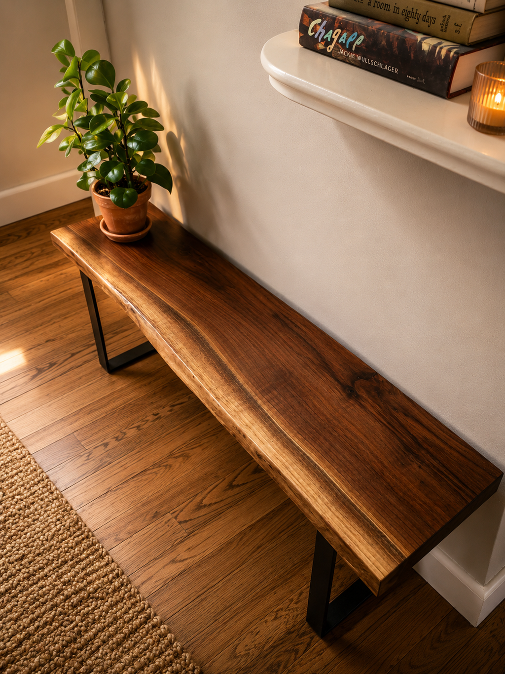 Live Edge Bench - Black Walnut