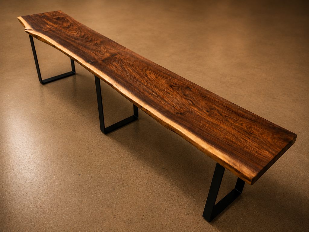 Live Edge Bench - Black Walnut