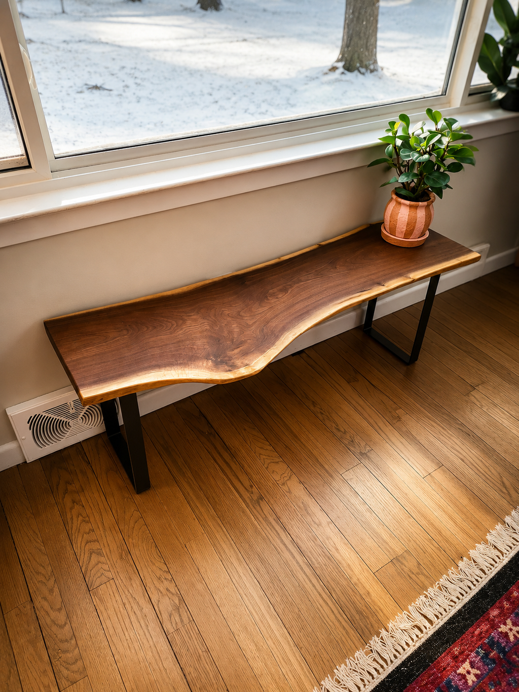 Live Edge Bench - Black Walnut